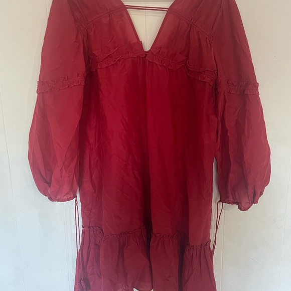 Derek Lam 10 Crosby Lane boho mini dress red tassels size 8 - Picture 5 of 11